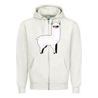 Oatmeal Heather llama Zipper Hoodie - artisFamous