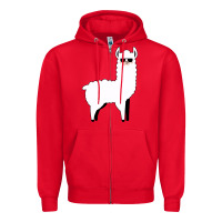 Red llama Zipper Hoodie - artisFamous