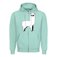 Seafoam llama Zipper Hoodie - artisFamous