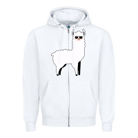 White llama Zipper Hoodie - artisFamous