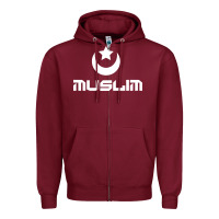 Burgundy muslim Zipper Hoodie - artisFamous