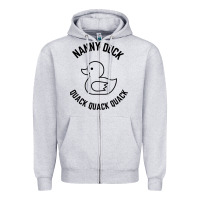 Heather Grey nanny duck quack quack quack Zipper Hoodie - artisFamous