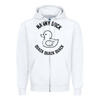White nanny duck quack quack quack Zipper Hoodie - artisFamous