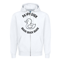 White pappy duck quack quack quack Zipper Hoodie - artisFamous