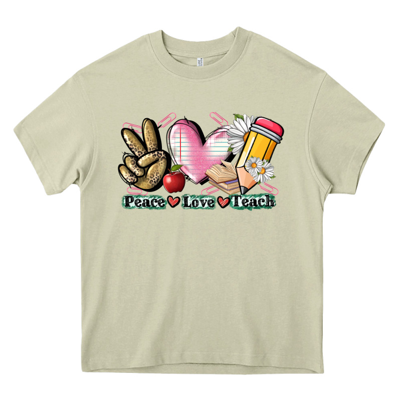 Peace Love Teach Heavy Core Tee by CowGirlArtShop | Teevron