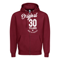 Burgundy 30 Year Old Gift | 30th Birthday Gift Ideas - Mens and Womens Zipper Hoodie - artisFamous