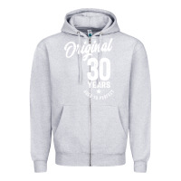 Heather Grey 30 Year Old Gift | 30th Birthday Gift Ideas - Mens and Womens Zipper Hoodie - artisFamous