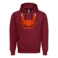 Burgundy crabby Zipper Hoodie - artisFamous