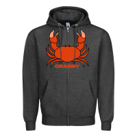 Charcoal Heather crabby Zipper Hoodie - artisFamous