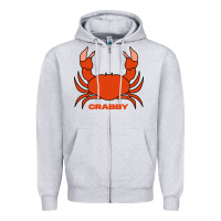Heather Grey crabby Zipper Hoodie - artisFamous