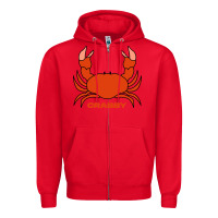 Red crabby Zipper Hoodie - artisFamous