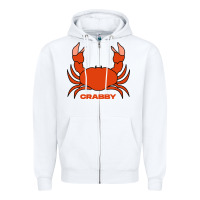 White crabby Zipper Hoodie - artisFamous