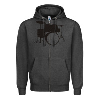 Charcoal Heather drums drummer Zipper Hoodie - artisFamous