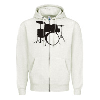 Oatmeal Heather drums drummer Zipper Hoodie - artisFamous