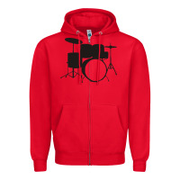 Red drums drummer Zipper Hoodie - artisFamous