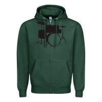 Sports Green drums drummer Zipper Hoodie - artisFamous