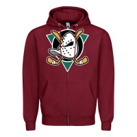 Burgundy ducks team Zipper Hoodie - artisFamous