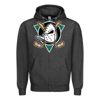 Charcoal Heather ducks team Zipper Hoodie - artisFamous