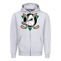 Heather Grey ducks team Zipper Hoodie - artisFamous