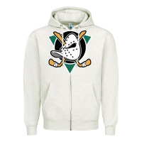 Oatmeal Heather ducks team Zipper Hoodie - artisFamous