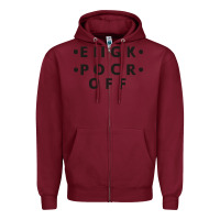 Burgundy e iigk pocr off Zipper Hoodie - artisFamous