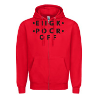 Red e iigk pocr off Zipper Hoodie - artisFamous