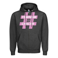 Charcoal Heather feminism is cancer Zipper Hoodie - artisFamous