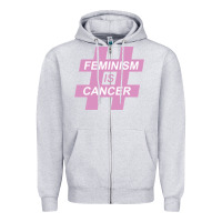 Heather Grey feminism is cancer Zipper Hoodie - artisFamous