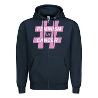 Navy feminism is cancer Zipper Hoodie - artisFamous