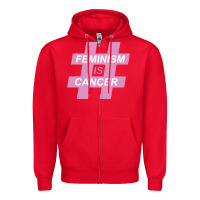 Red feminism is cancer Zipper Hoodie - artisFamous
