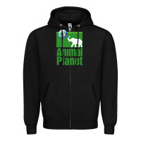 Black ANIMAL PLANET Zipper Hoodie - artisFamous