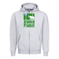 Heather Grey ANIMAL PLANET Zipper Hoodie - artisFamous