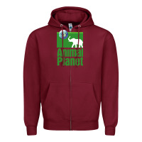 Burgundy ANIMAL PLANET Zipper Hoodie - artisFamous