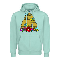 Seafoam bee hive Zipper Hoodie - artisFamous