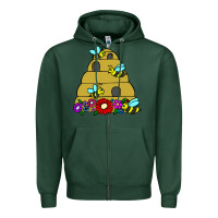 Sports Green bee hive Zipper Hoodie - artisFamous
