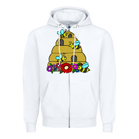 White bee hive Zipper Hoodie - artisFamous