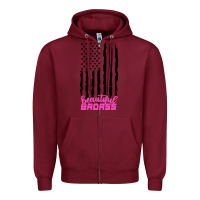 Burgundy beautiful badass american Zipper Hoodie - artisFamous