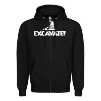 Black excavate funny Zipper Hoodie - artisFamous