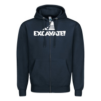 Navy excavate funny Zipper Hoodie - artisFamous
