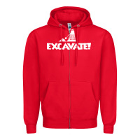 Red excavate funny Zipper Hoodie - artisFamous