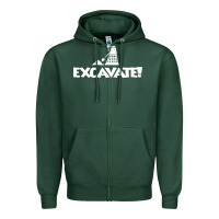 Sports Green excavate funny Zipper Hoodie - artisFamous
