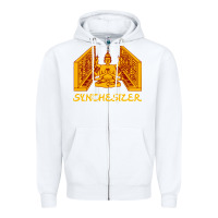 White shiva hinduism modular synthesizer synth Zipper Hoodie - artisFamous