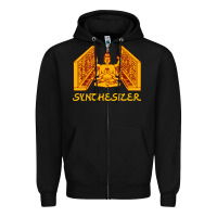 Black shiva hinduism modular synthesizer synth Zipper Hoodie - artisFamous