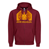 Burgundy shiva hinduism modular synthesizer synth Zipper Hoodie - artisFamous