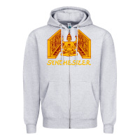 Heather Grey shiva hinduism modular synthesizer synth Zipper Hoodie - artisFamous