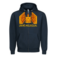 Navy shiva hinduism modular synthesizer synth Zipper Hoodie - artisFamous