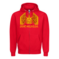 Red shiva hinduism modular synthesizer synth Zipper Hoodie - artisFamous