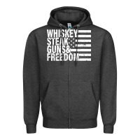 Charcoal Heather whiskey steak guns freedom Zipper Hoodie - artisFamous