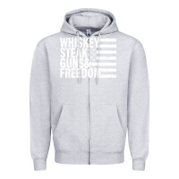 Heather Grey whiskey steak guns freedom Zipper Hoodie - artisFamous