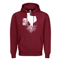 Burgundy texas roots vintage usa Zipper Hoodie - artisFamous